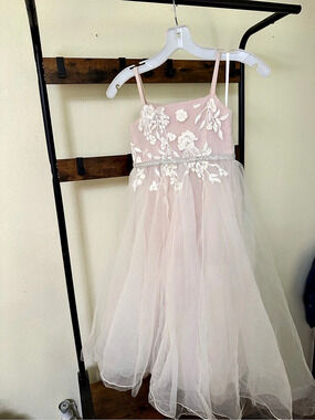 DB Studio Floral Tulle Dress in Pink Size 6 Like New